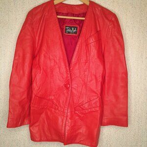 Vintage Philip Noel Red Leather Jacket S